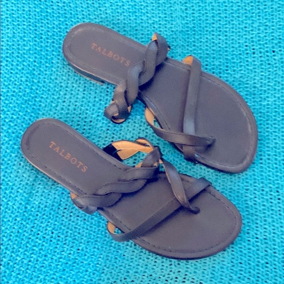 Talbots Shoes - NWOT Talbots Navy Blue Sandals with X-Strap Design.